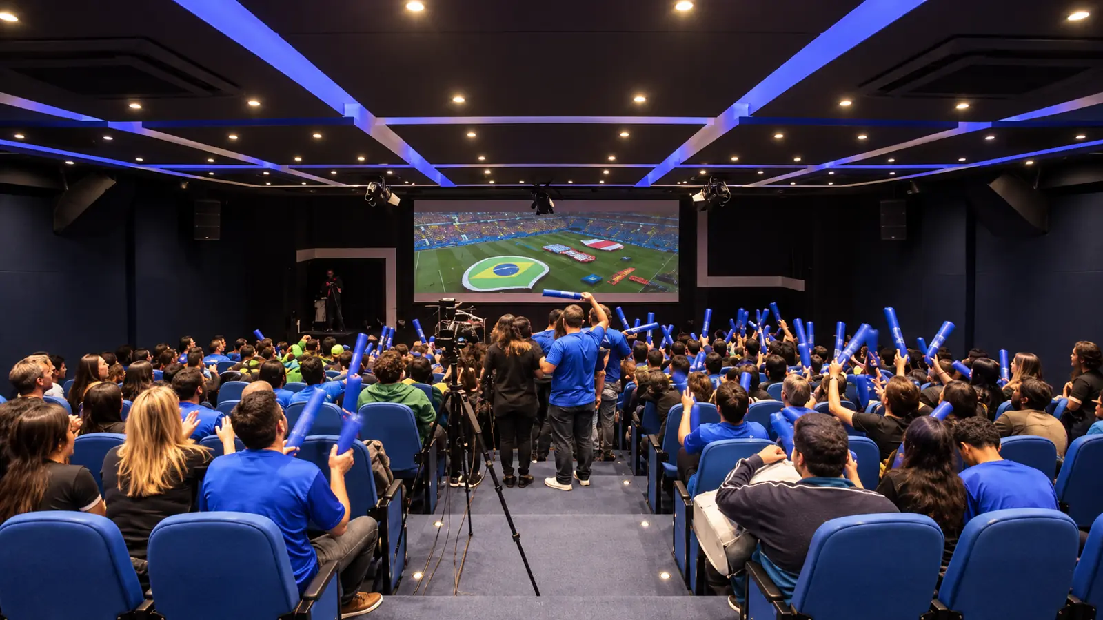 Plateia e telão de LED durante evento no Auditório Monte Sião