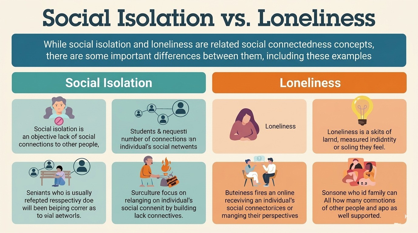 Graphic defining social isolation and loneliness