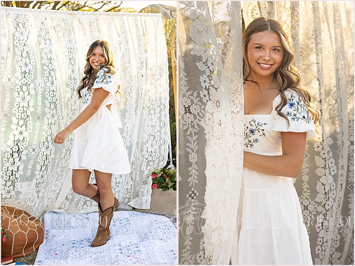senior pictures with lace background and flowers senior pictures with lace background and flowers
