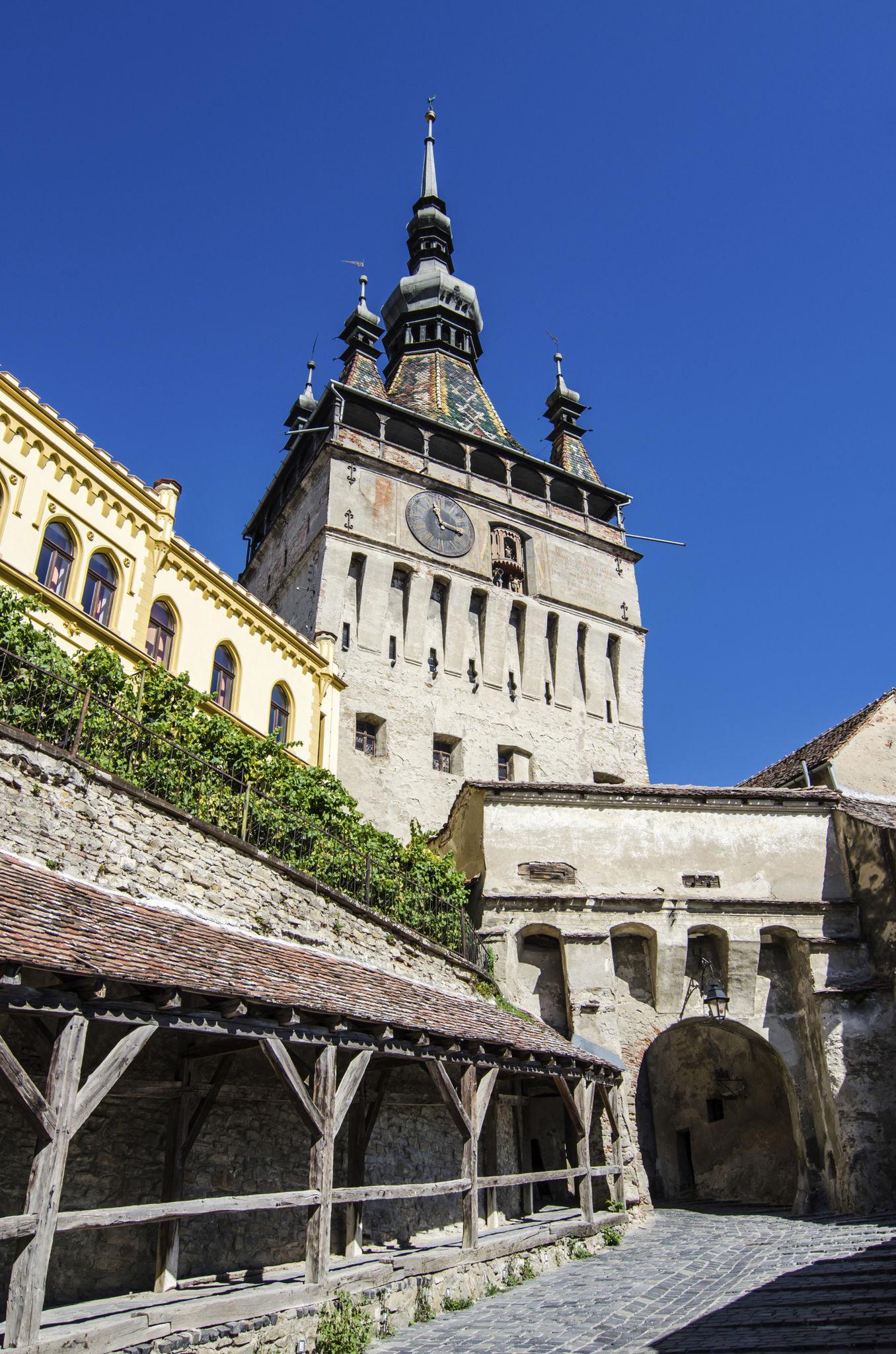 Covered Stairway or cobblestone detail in Sighișoara