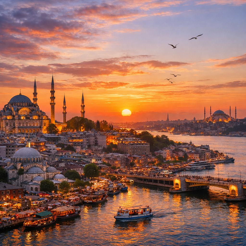 Istanbul mosque and skyline