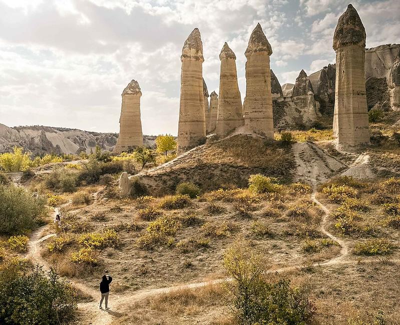 Fairy chimney landscape trail in Cappadocia