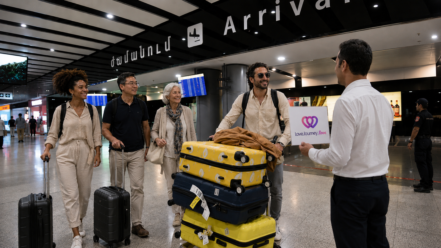 Airport pickup sign welcoming travelers to Turkey
