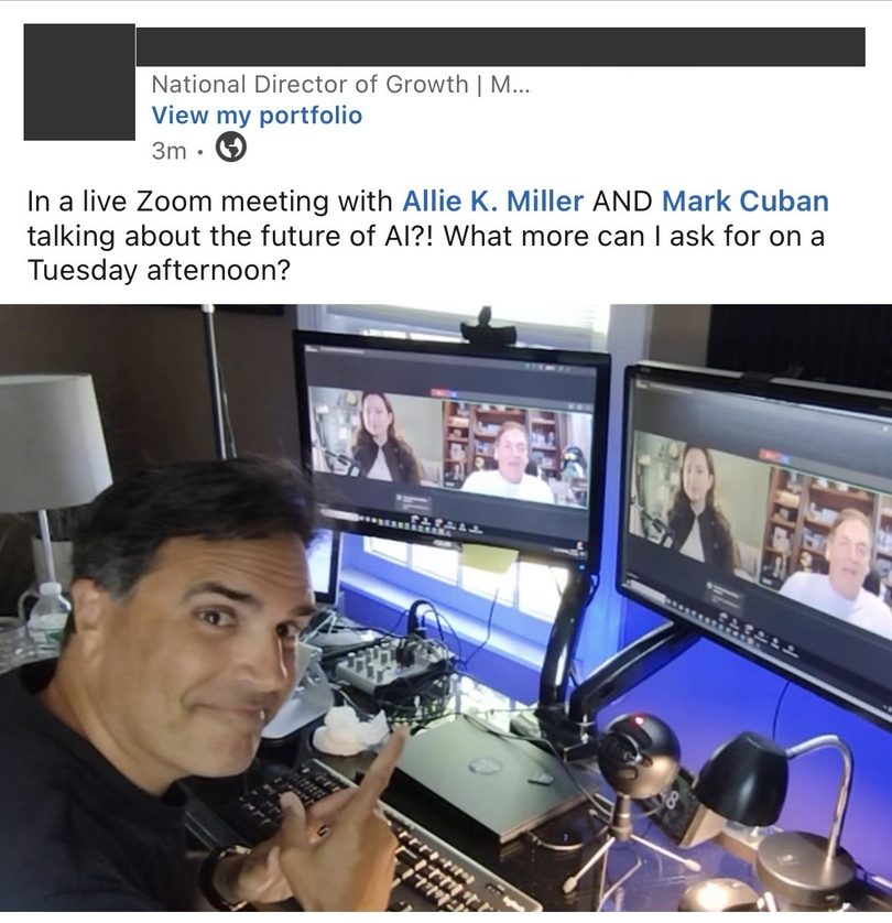Brian Alves on LinkedIn: in a live Zoom with Allie K. Miller and Mark Cuban on the future of AI