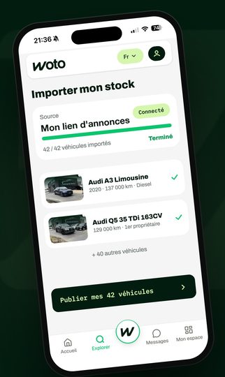 Écran Importer mon stock : 42 véhicules importés en un clic