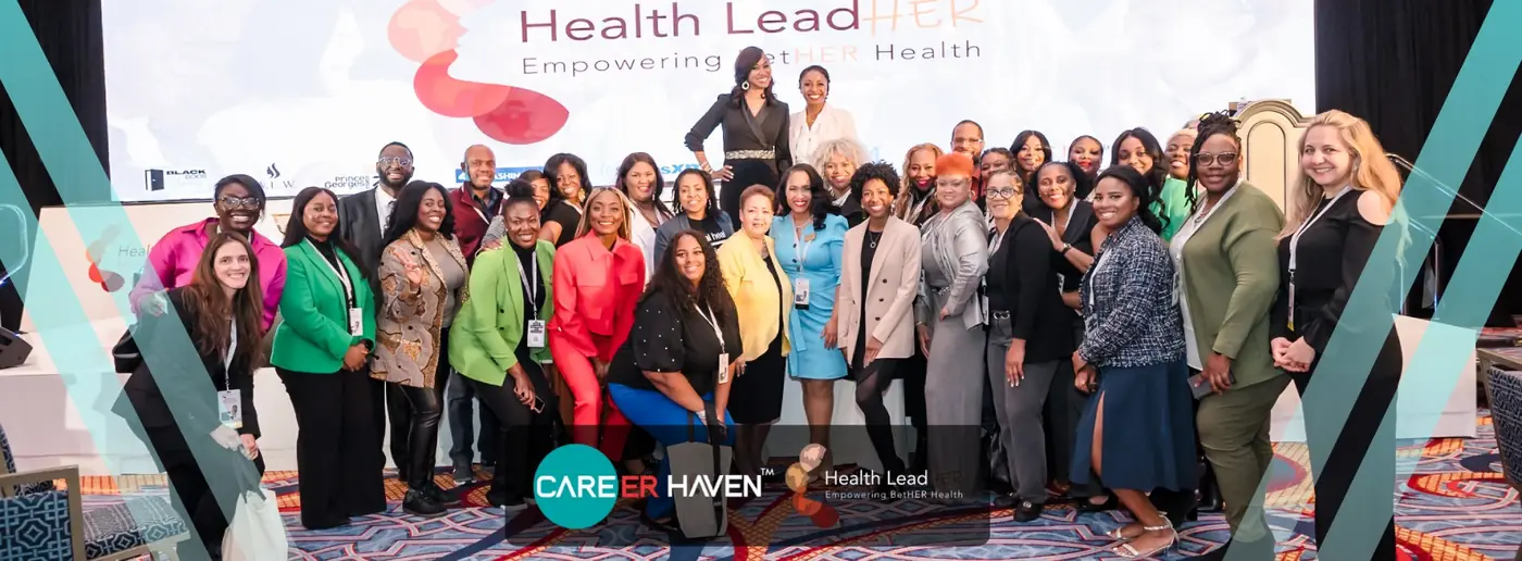 Career Haven and Health LeadHER attendees together at a live funding event