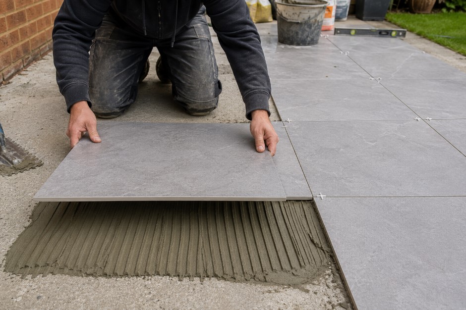 lay outdoor porcelain tile on a concrete floor lay outdoor porcelain tile on a concrete floor