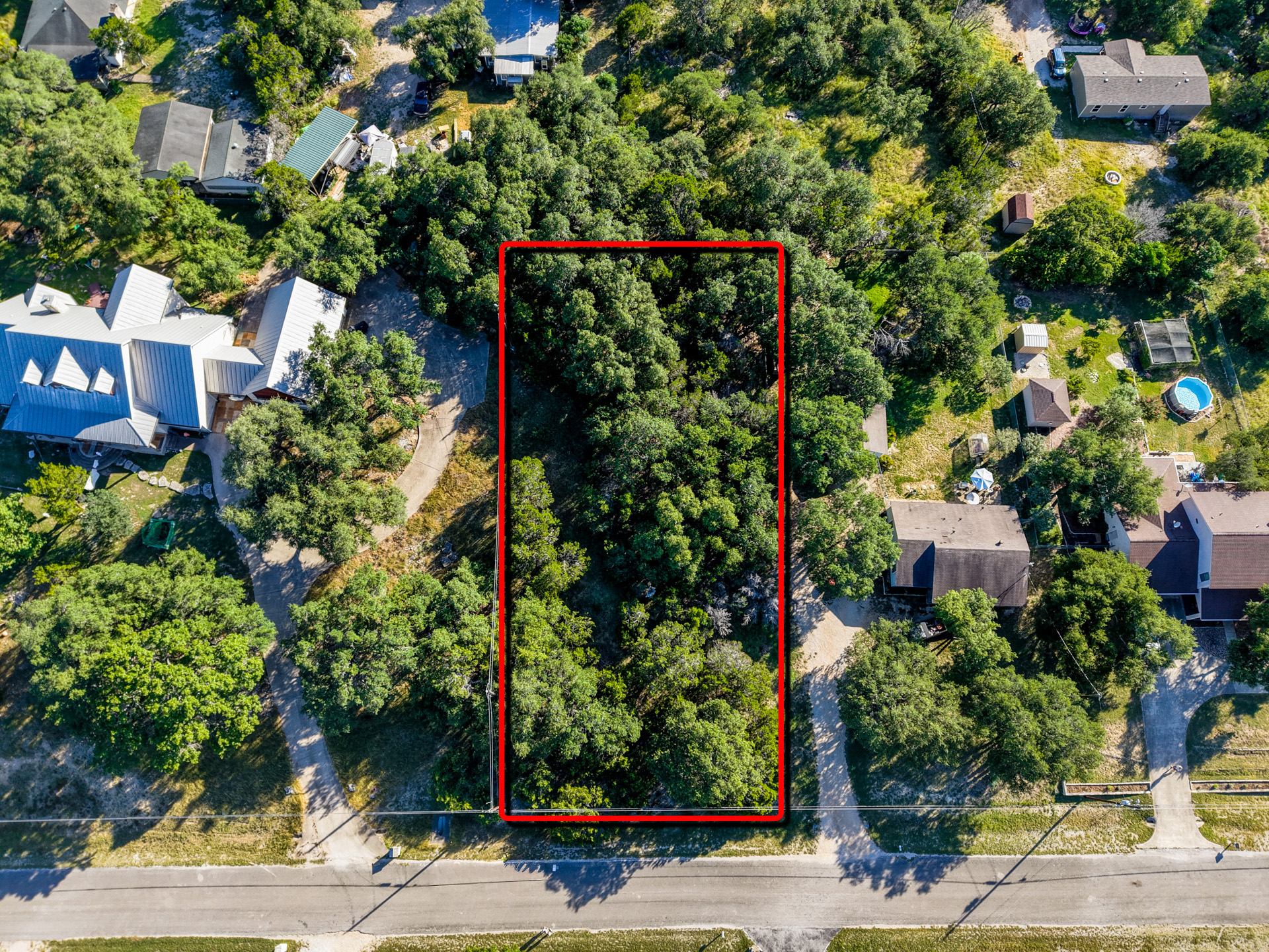 Aerial marketing image for a lot or land listing