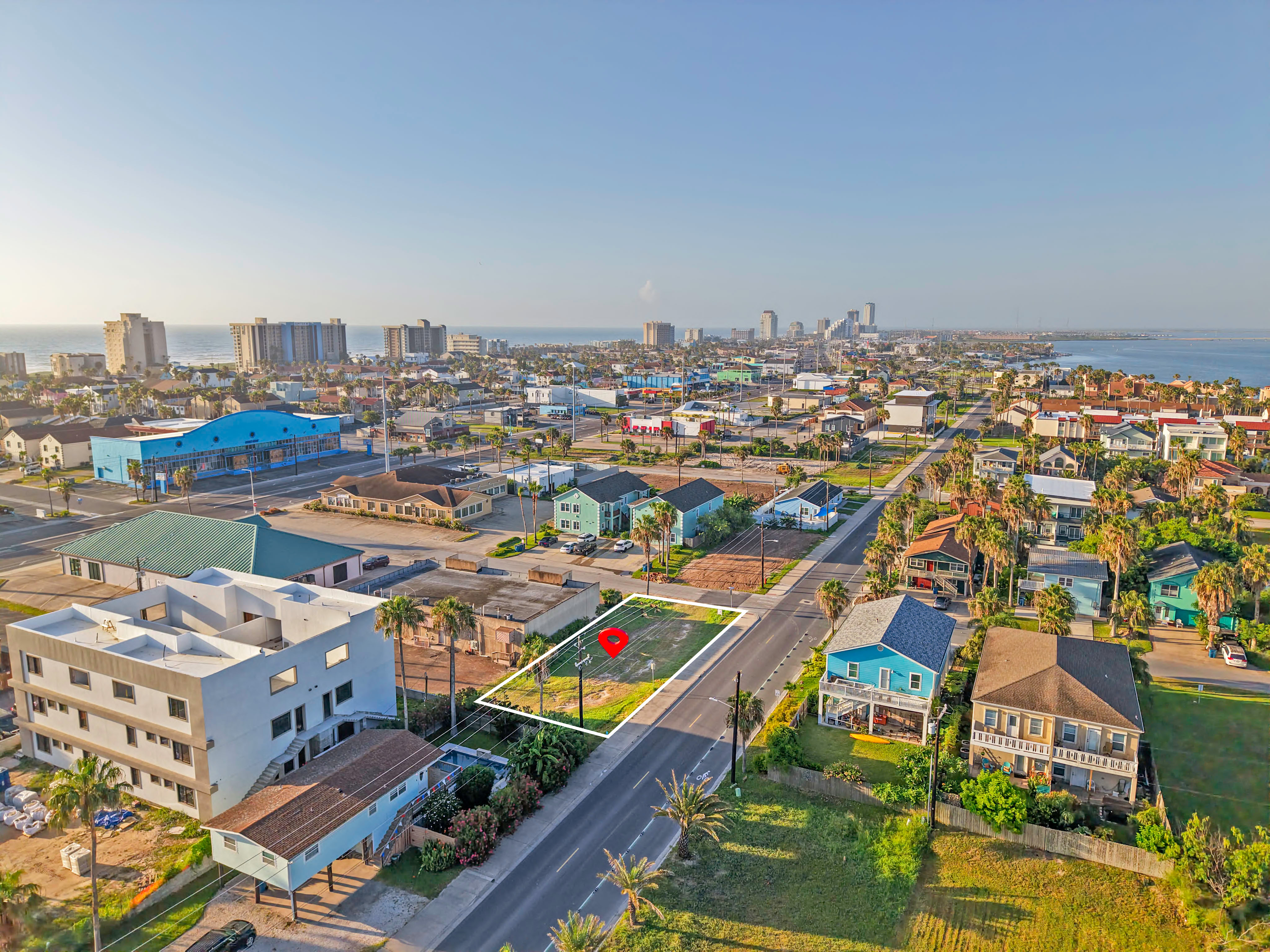 Wide aerial view of a Texas lot or land property