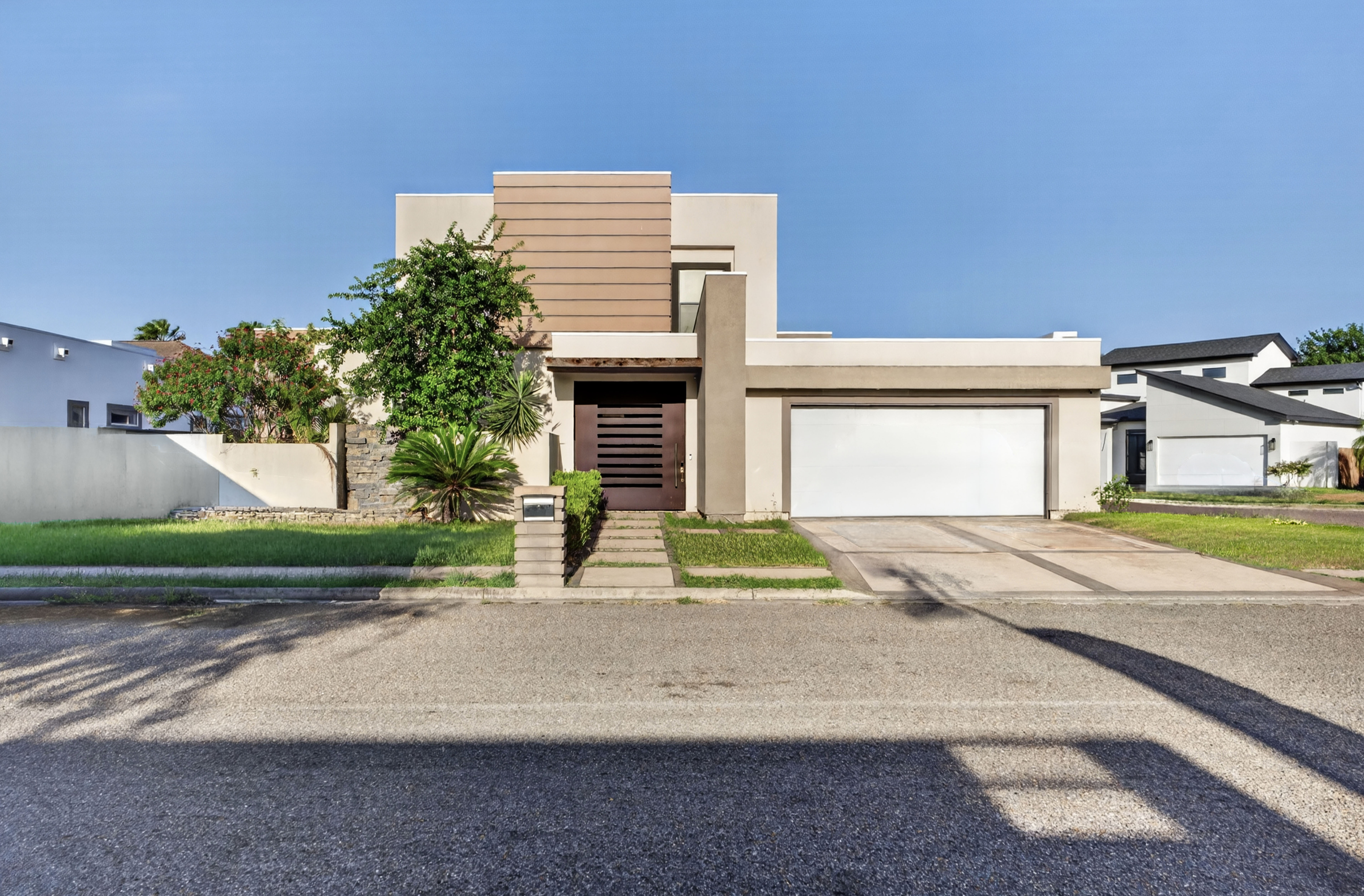 Front exterior of a modern residence photographed for a real estate listing