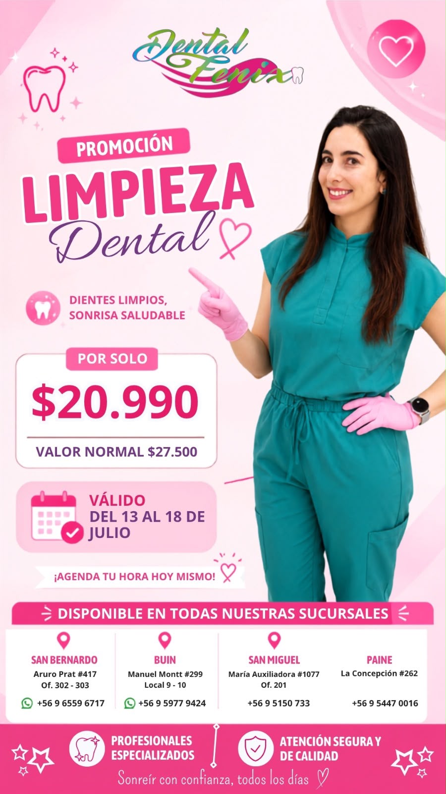 Promoción dental especial hasta el 18 de julio en Clínica Dental Fénix