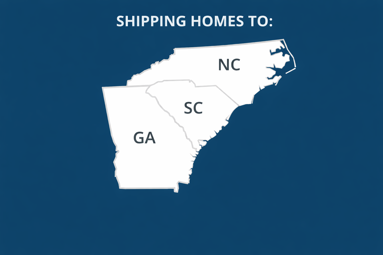 Delivery service area map — We serve North Carolina, South Carolina, and Georgia