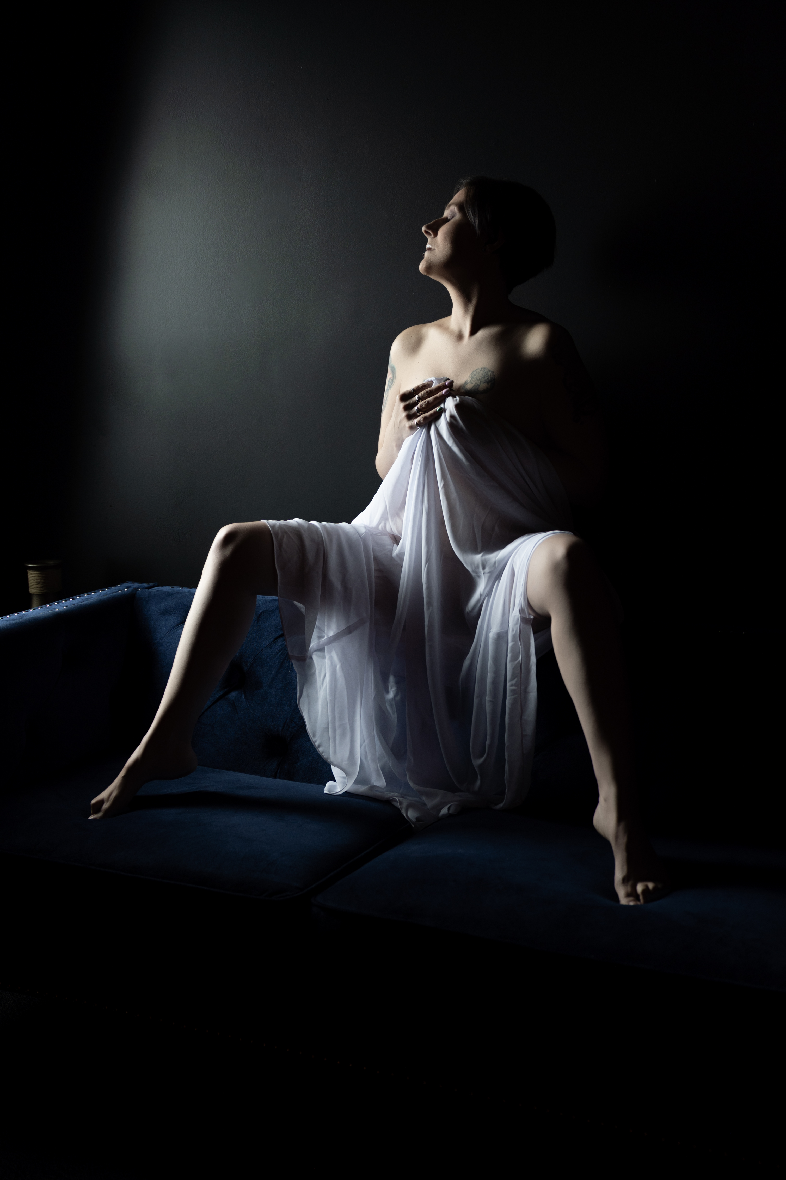 Editorial detail portrait, light shaping the form
