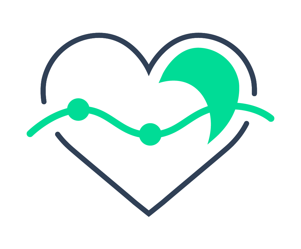 Calm line icon representing tracking of natural body signals like stress and sleep.