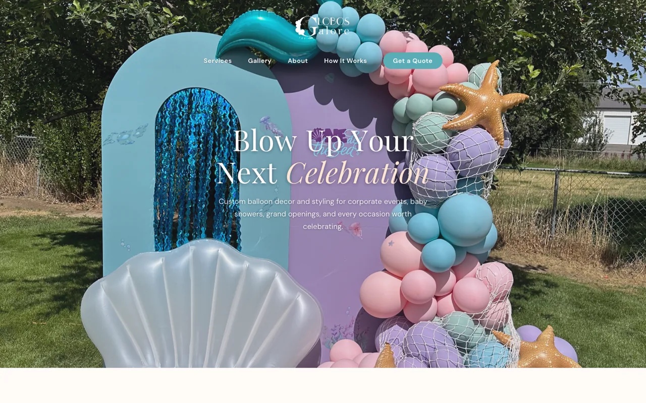 Globos Galore website