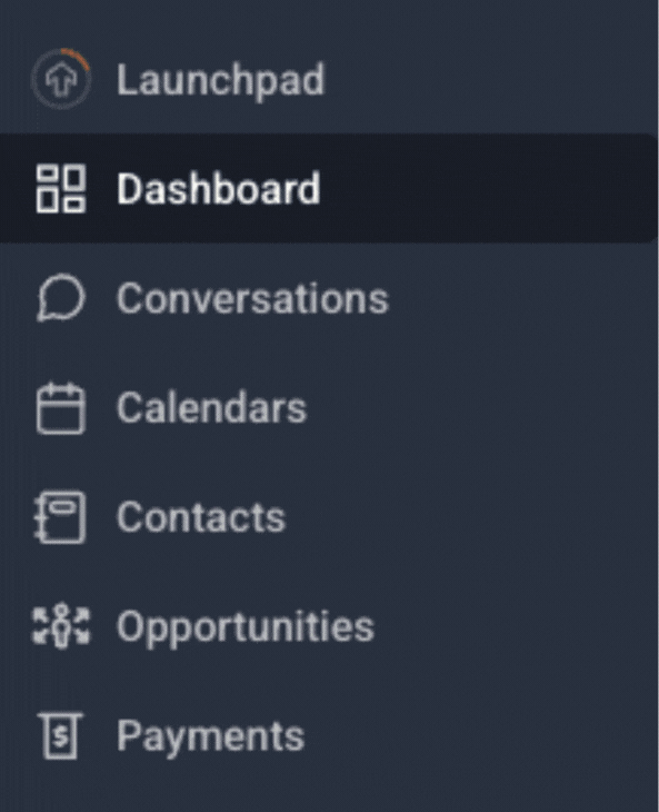 GoHighLevel dashboard branding change icons