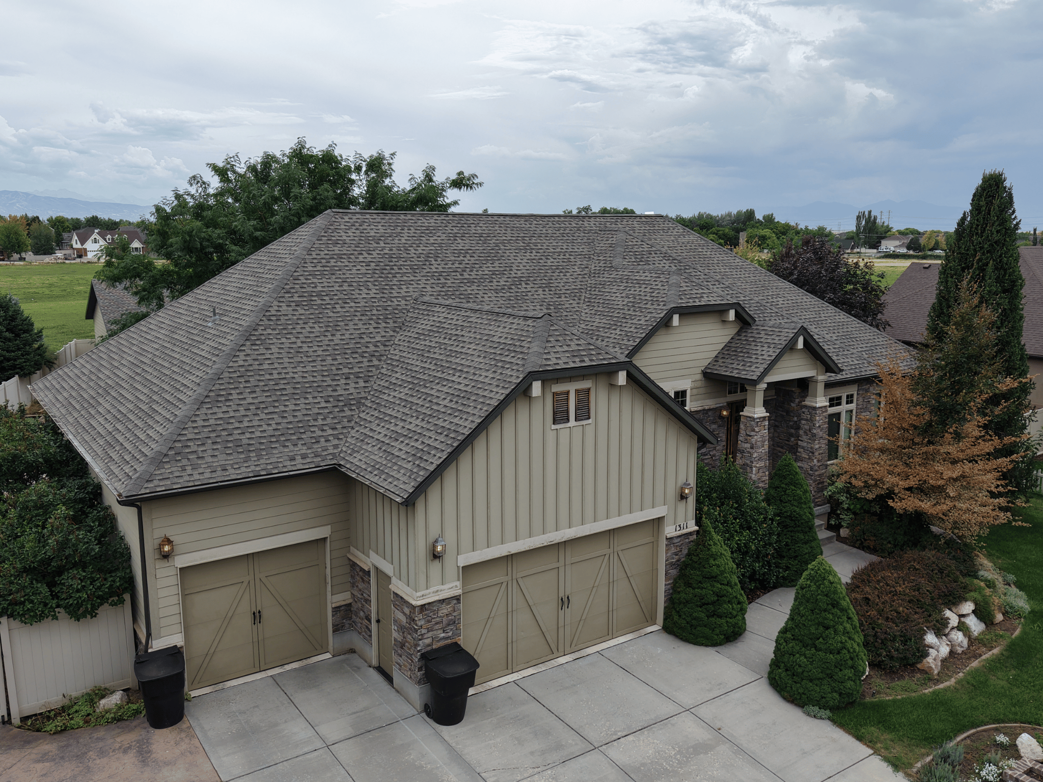 Tile roof replacement on a luxury Utah home