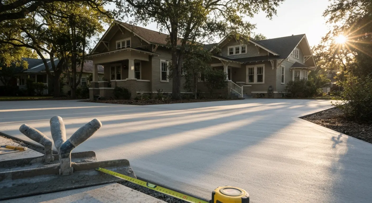 Concrete driveway installation