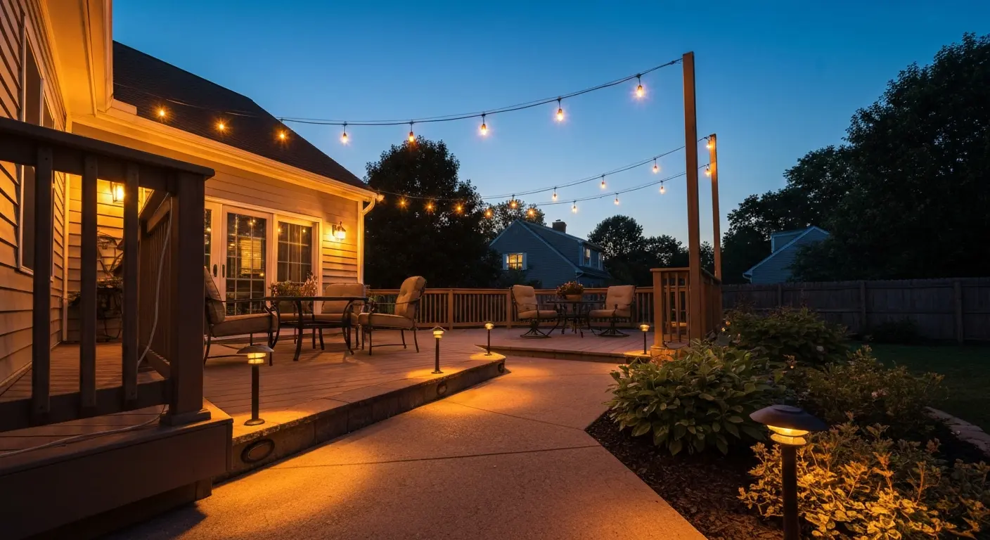 Patio and deck lighting for entertaining