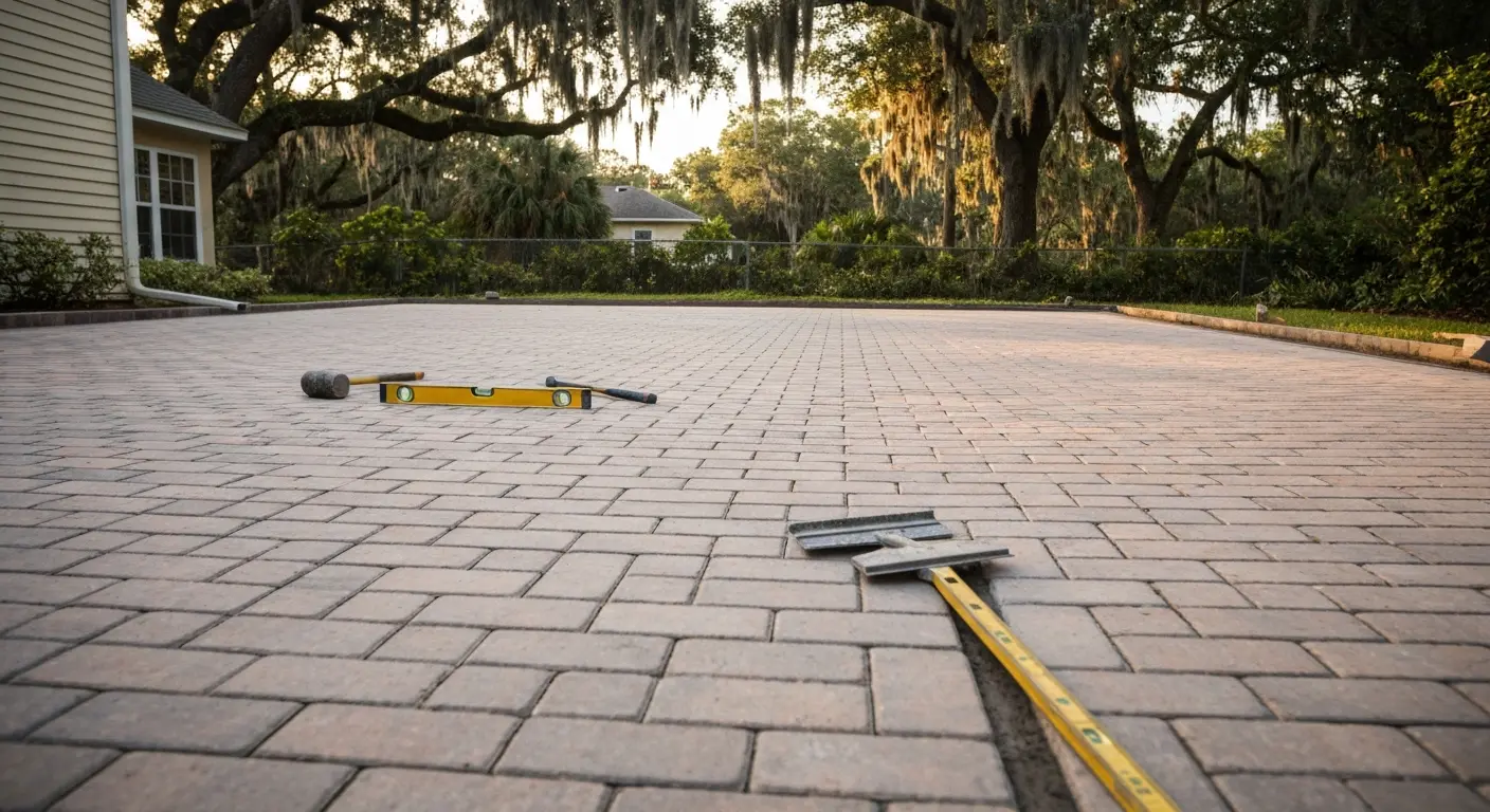 Paver patio installation