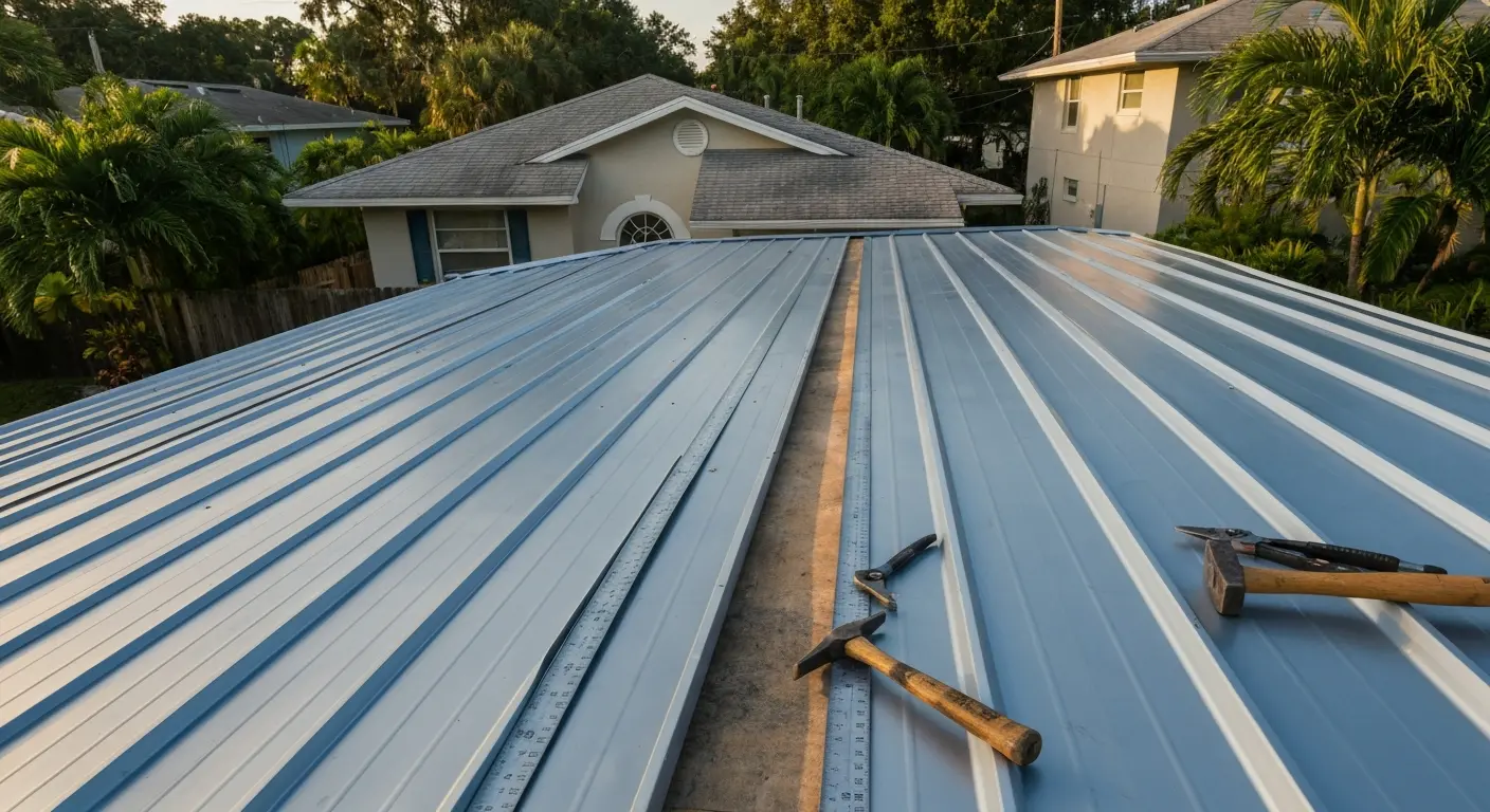Metal roofing installation