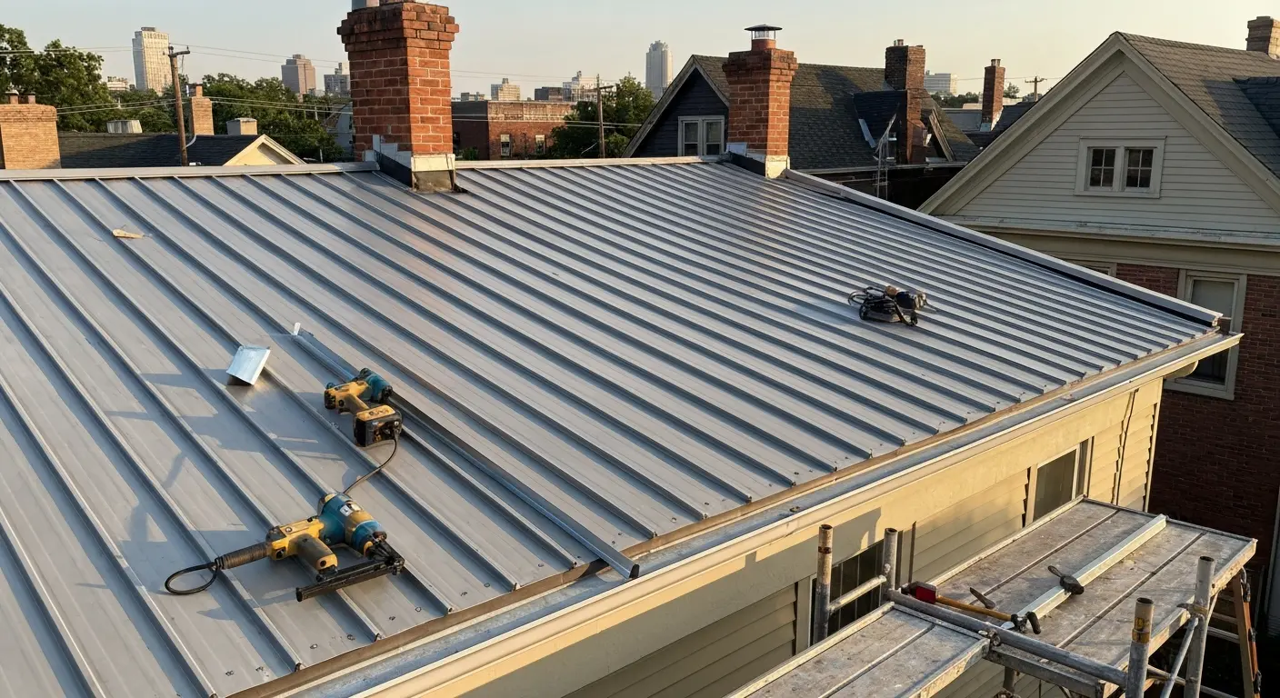 Old roof removal and metal replacement