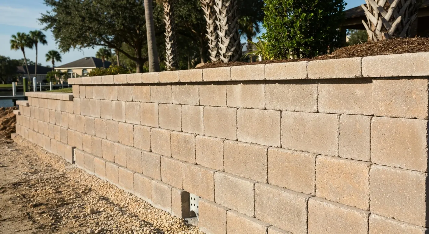 Retaining wall installation