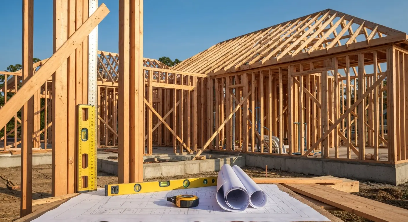 New home construction site in Tampa Bay