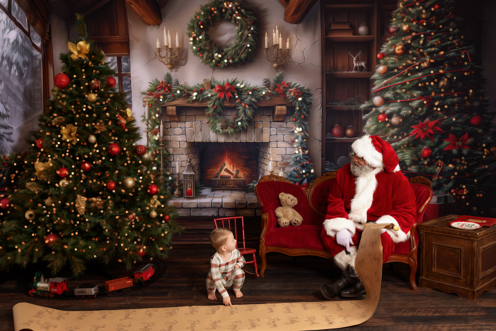 Santa Wishes portrait — holiday portrait art, KimAnne Portrait Design