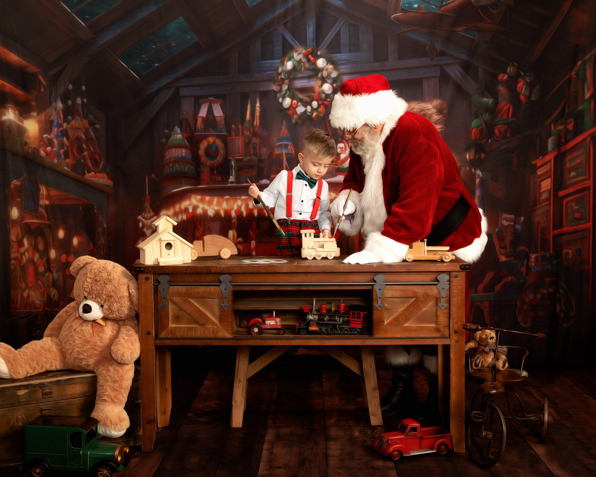 Santa Wishes portrait — warmth of the season with Santa, KimAnne Portrait Design