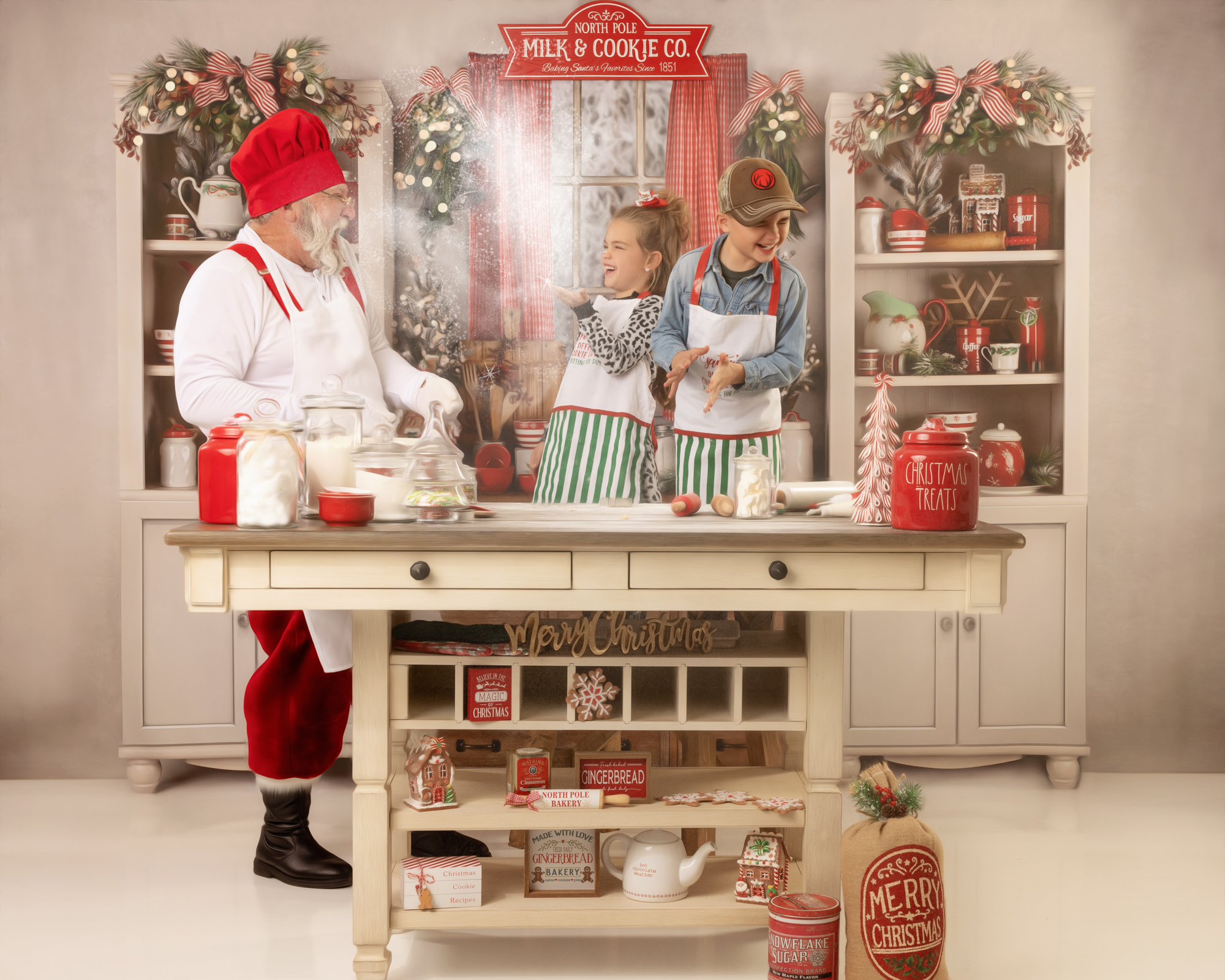 Santa Wishes portrait — the joy of a Santa visit, KimAnne Portrait Design