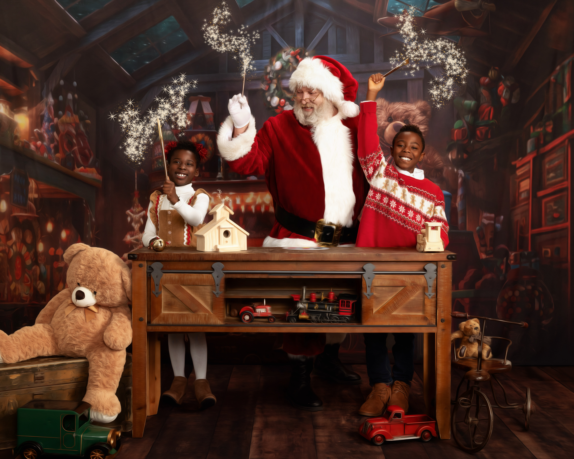 Santa Wishes portrait — a keepsake Santa moment, KimAnne Portrait Design
