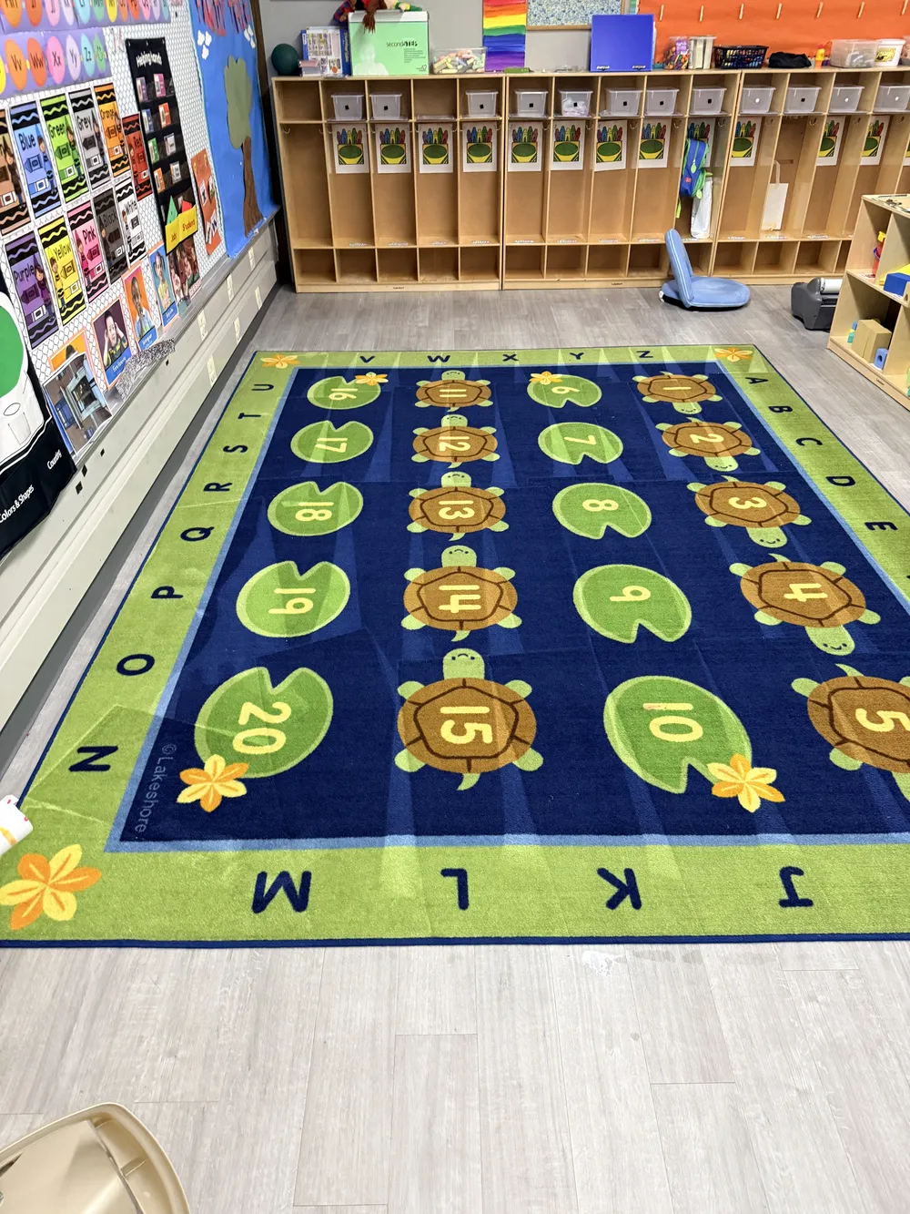 Classroom rug, deep cleaned and bright again
