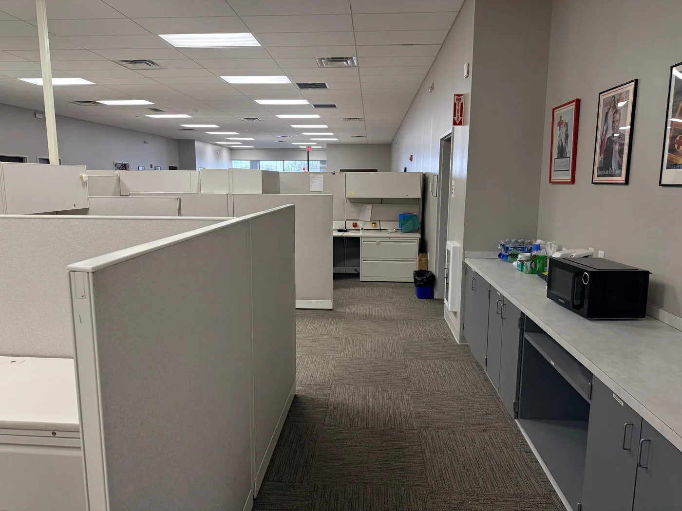 Open office and breakroom, reset overnight