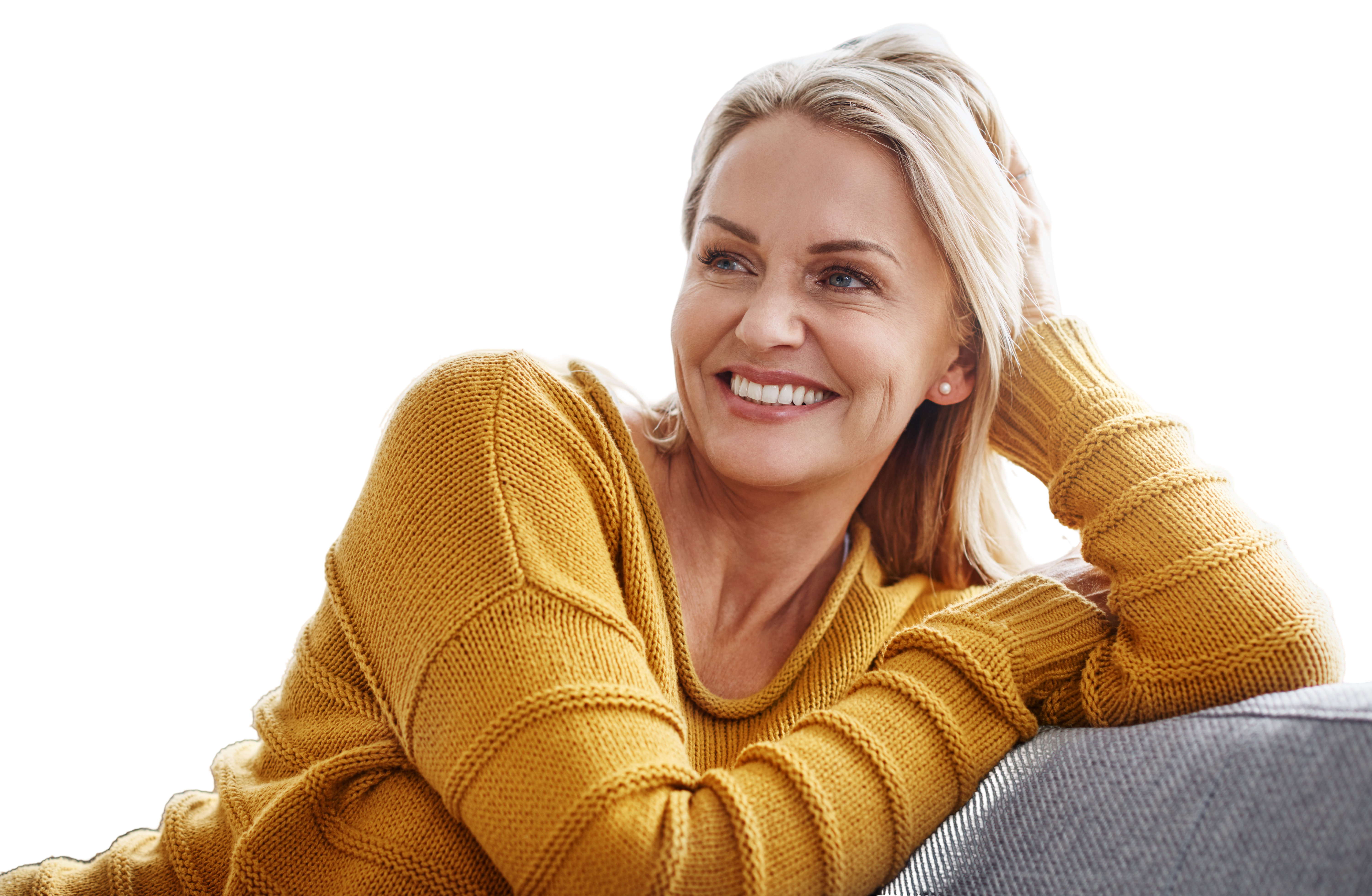 happy woman in menopause