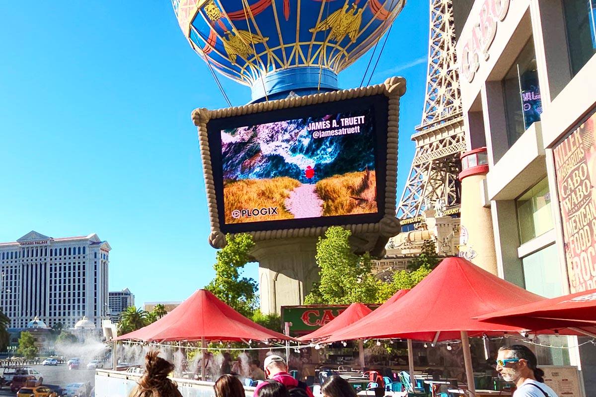 Another view of James' Art on the Paris Hotel Marquee, Las Vegas