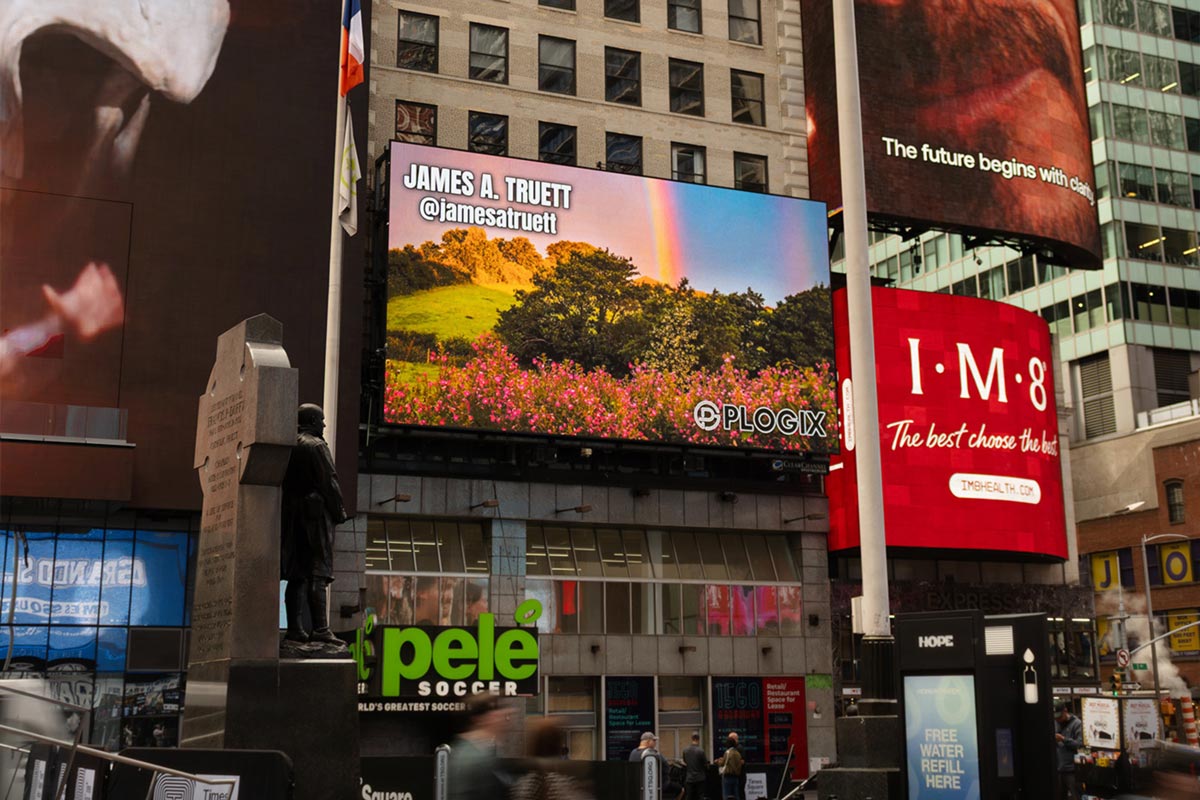 James' Art over Times Square in New York City.