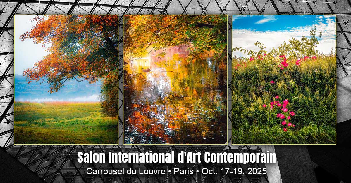 James' Artwork on display at Carrousel du Louvre, Paris.