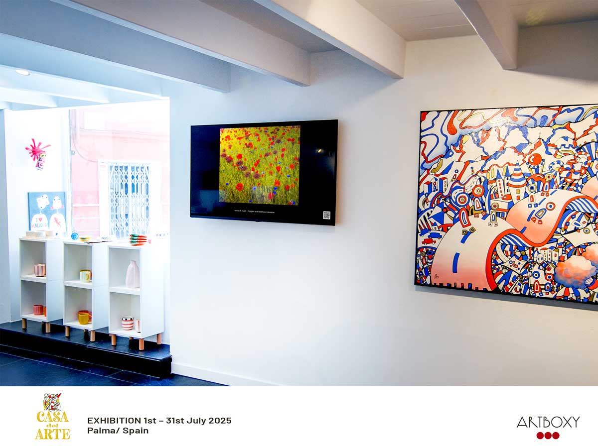 Crimson Irish Sunrise on display at Casa del Arte, Palma de Mallorca, Spain