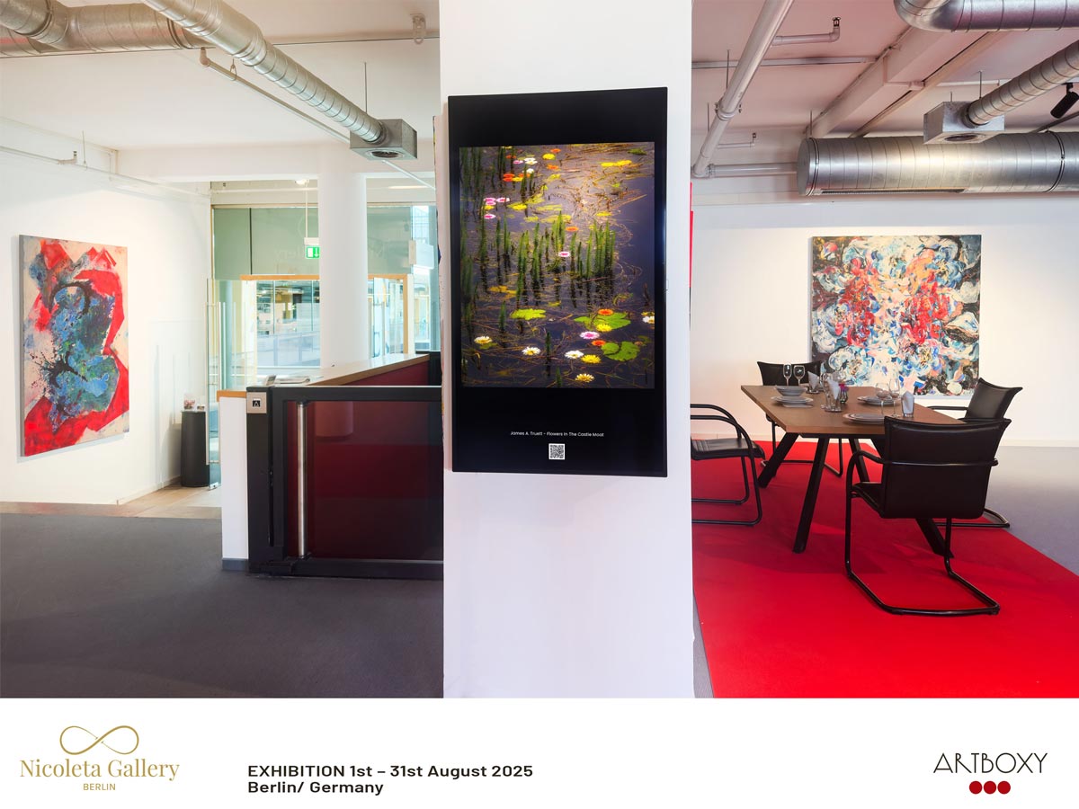 "Flowers in the Castle Moat" was displayed at Nicoleta Gallery, Berlin, during August 2025.