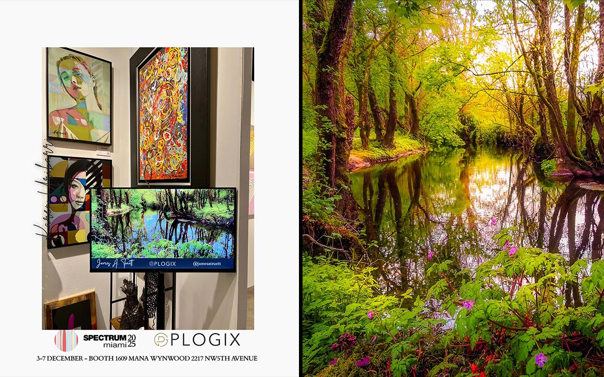 "Streamstown River Reflections" was exhibited by Plogix Gallery at Miami Art Week 2025. "Streamstown River Reflections" was exhibited by Plogix Gallery at Miami Art Week 2025.