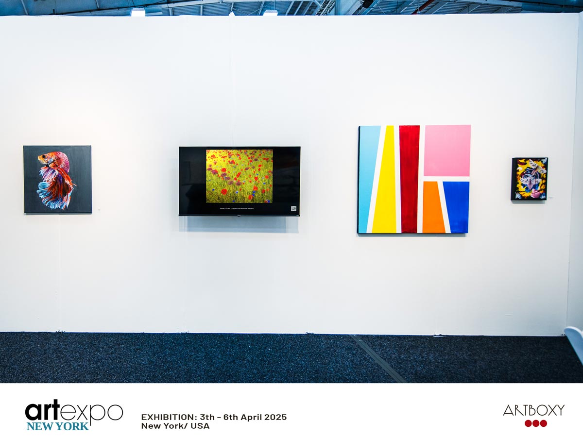 "Poppies and Wildflower Garden" on display at ArtExpo New York 2025.