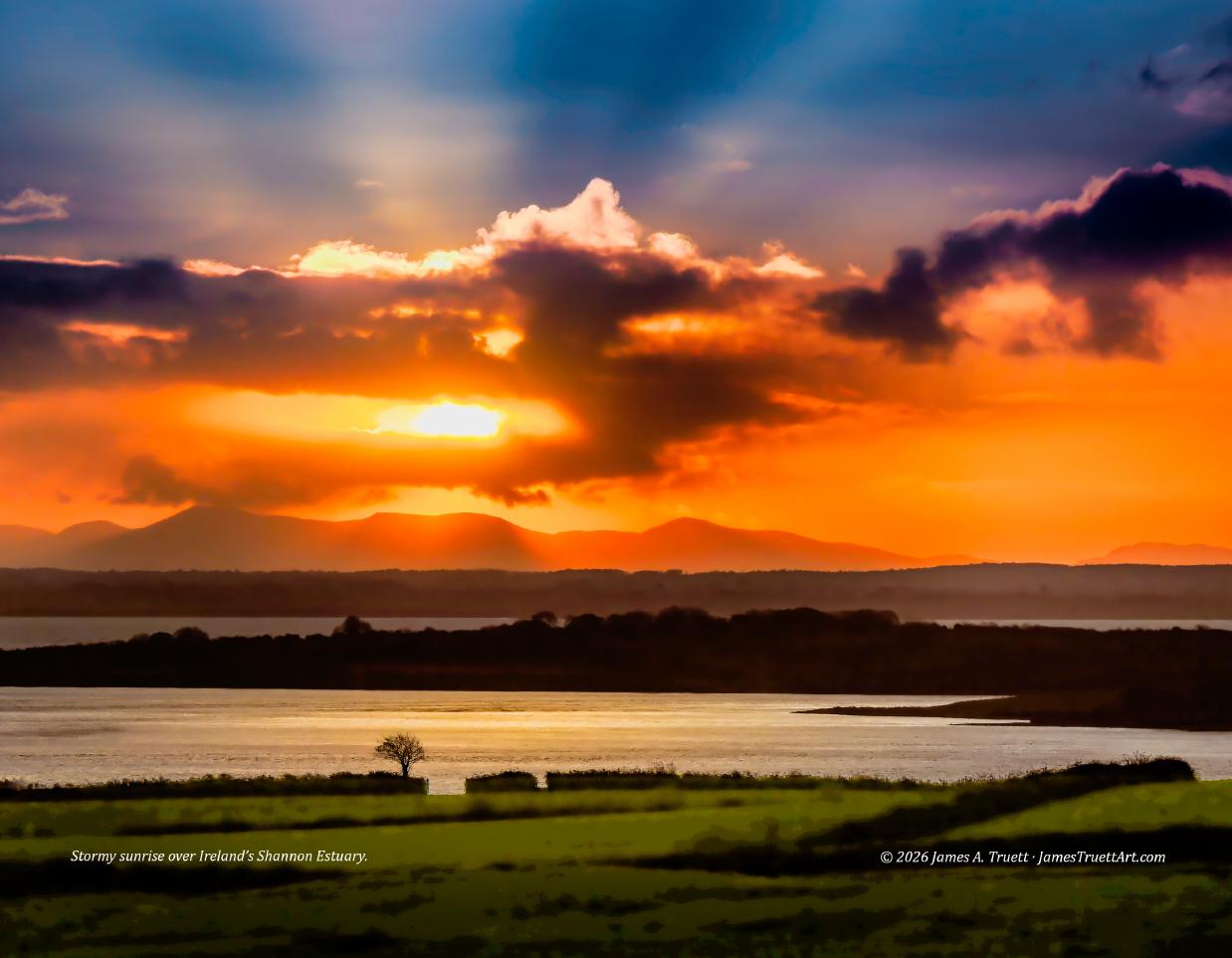 January photograph: A stormy sunrise over the Shannon Estuary