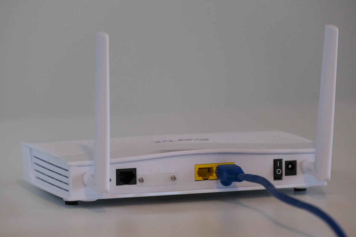 Modern wifi router connected for fast home internet