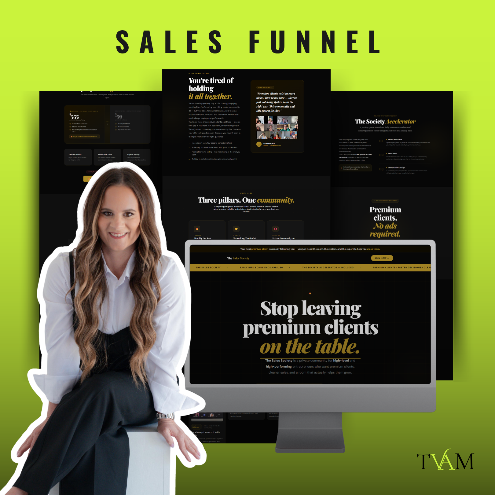 Sales Society Funnel Mockup