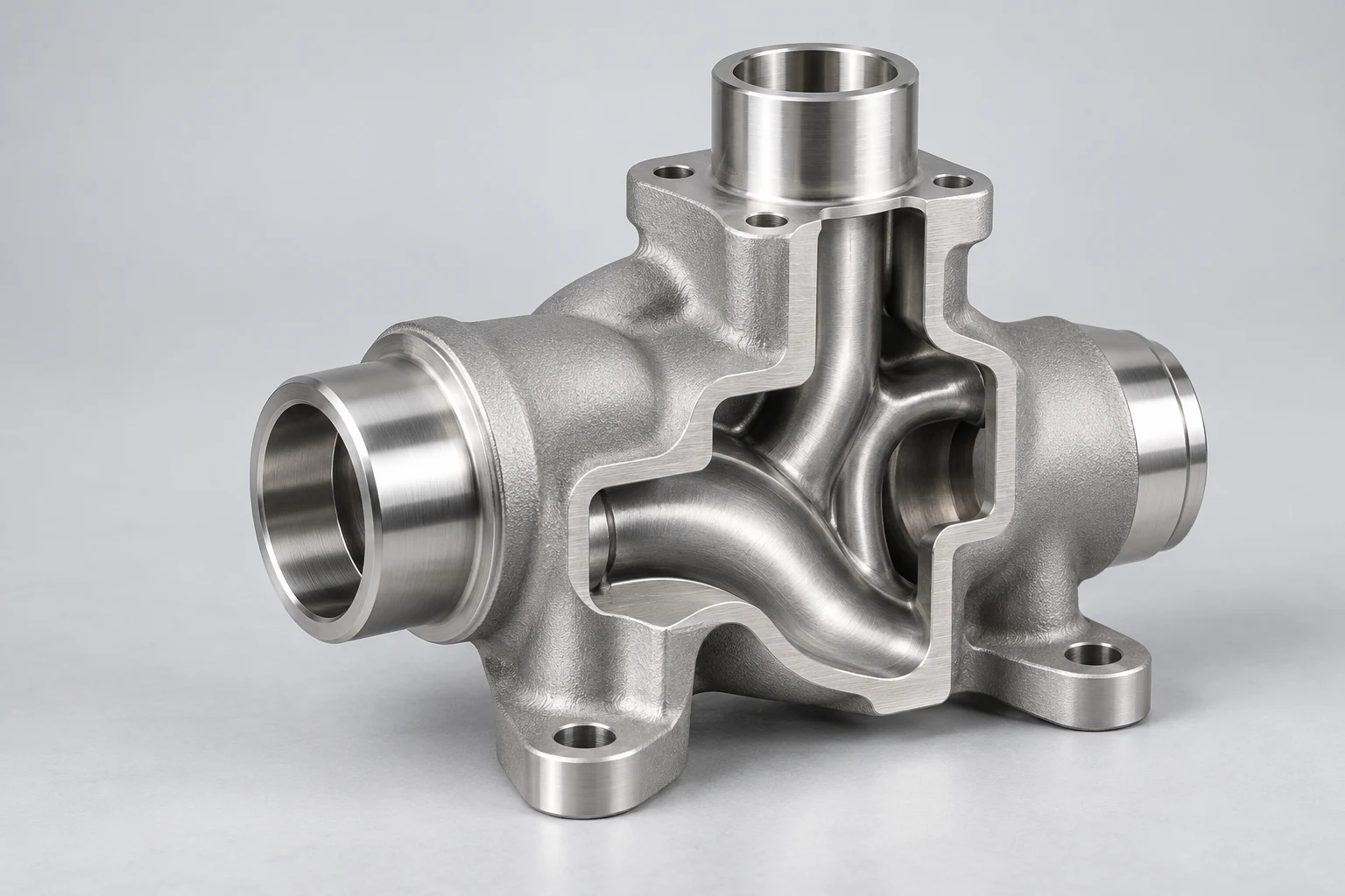 Metal housing shown in cutaway