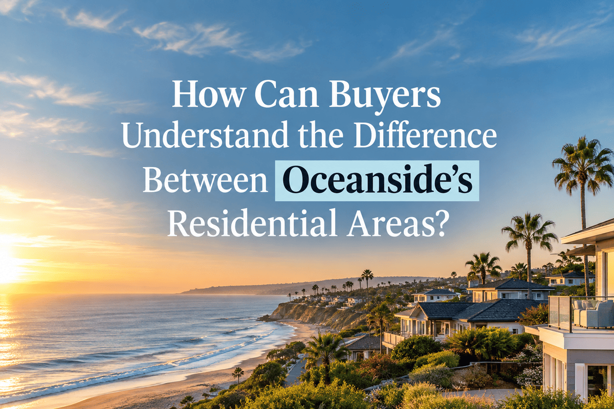 How Can Buyers Understand the Difference Between Oceanside’s Residential Areas?