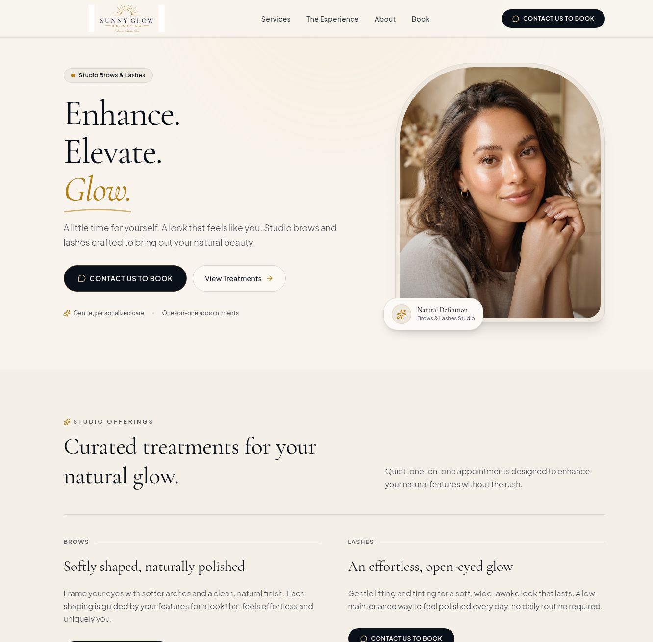 Sunny Glow Beauty Co. website preview