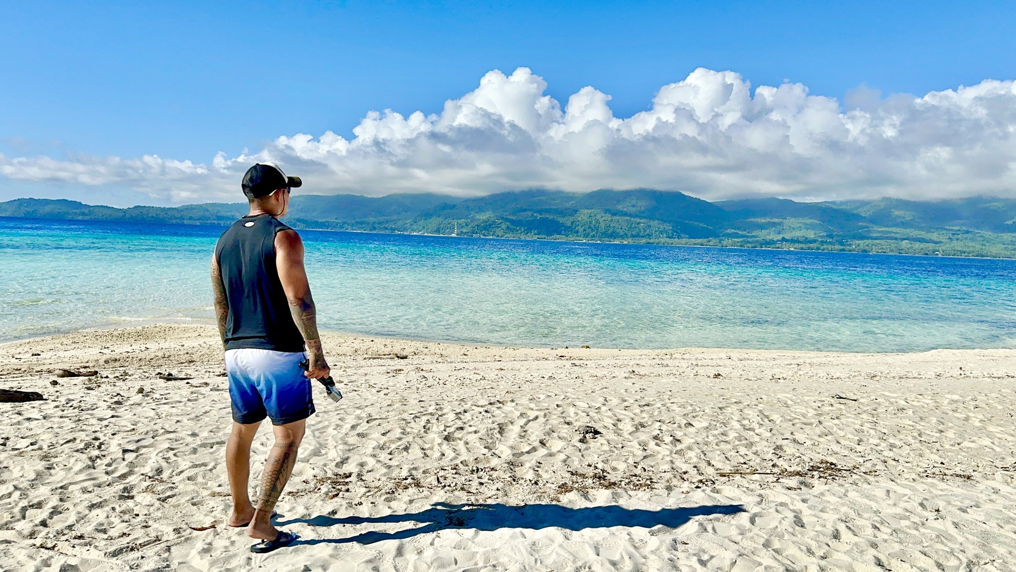 Camiguin waterfall and tropical landscape