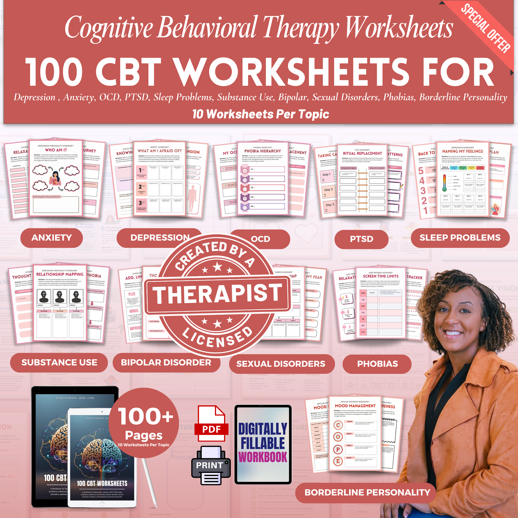 100 Cognitive Behavioral Therapy Worksheets